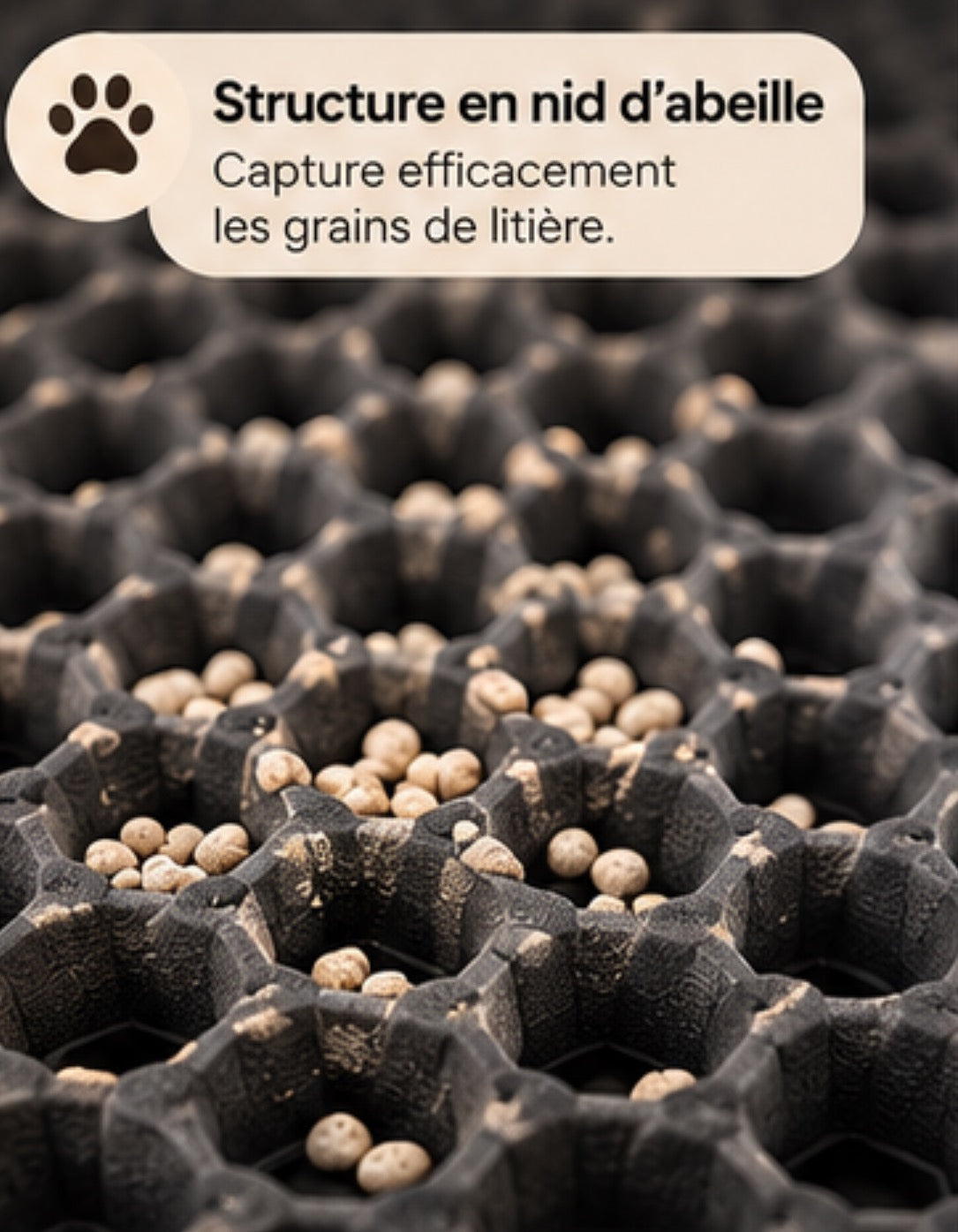 Tapis récupérateur de litière antidérapant et imperméable pour chat