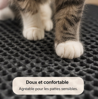 Tapis récupérateur de litière antidérapant et imperméable pour chat