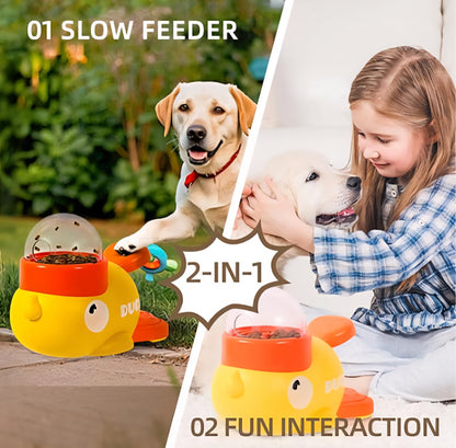 Distributeur de friandisess Puzzle pour chat,jouet d'enrichissement interactif en forme de canard pour chats et chiens,entrainement du quotidient intellectuel,jouet de stimulation mentale contre l'ennui,robuste et sur.