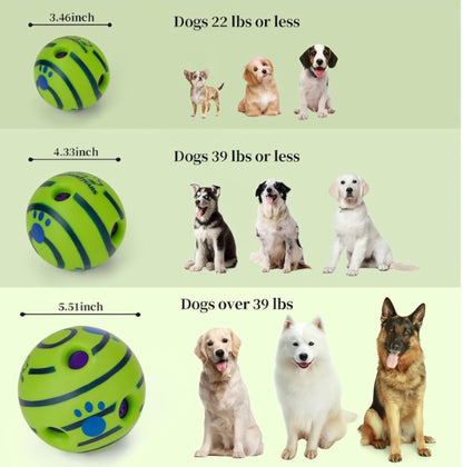 Balle interactive couissante pour chien
