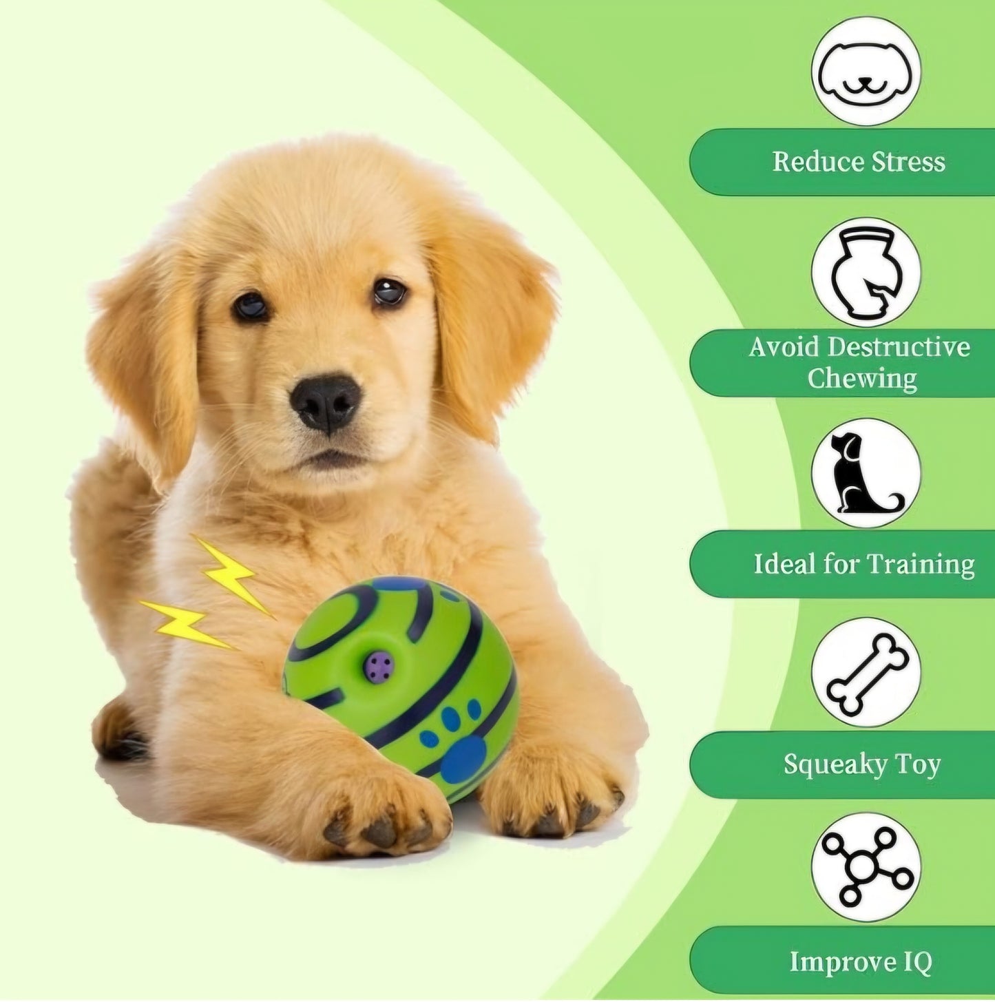 Balle interactive couissante pour chien
