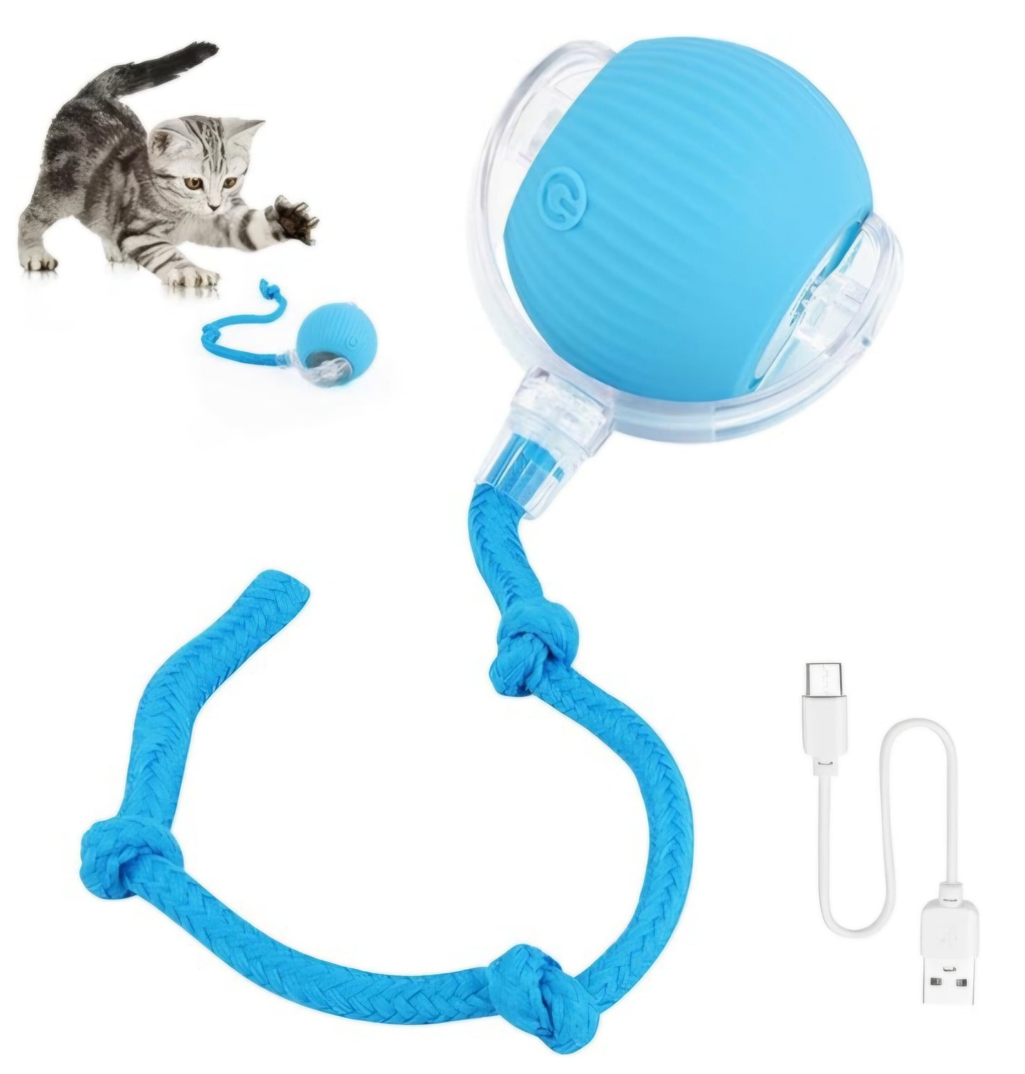 Balle virale inteligente interactive à rouler pour chats et chiens,