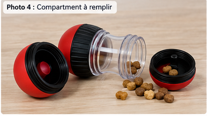 Jouet balle distributrice de friandises pour chien et chat