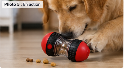 Jouet balle distributrice de friandises pour chien et chat