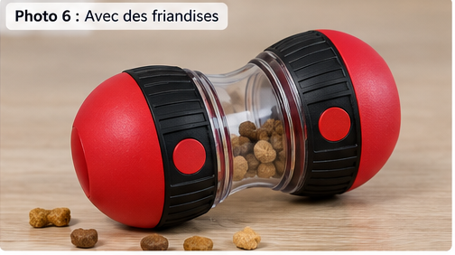 Jouet balle distributrice de friandises pour chien et chat